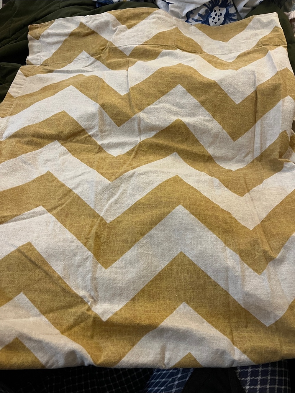 West Elm ~Neutral Stripe 💯Cotton Curtain Panel in Beige & Gold